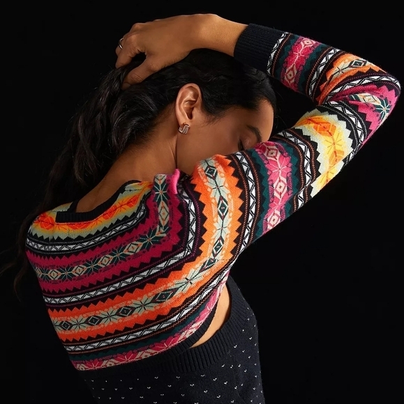 Anthropologie Maeve Abstract Shrug Sweater 3X - Picture 2 of 8